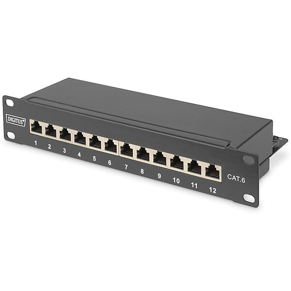 DIGITUS Panel 10" Class E 12-Port LSA 1HE RAL9005 sw DN-91612S